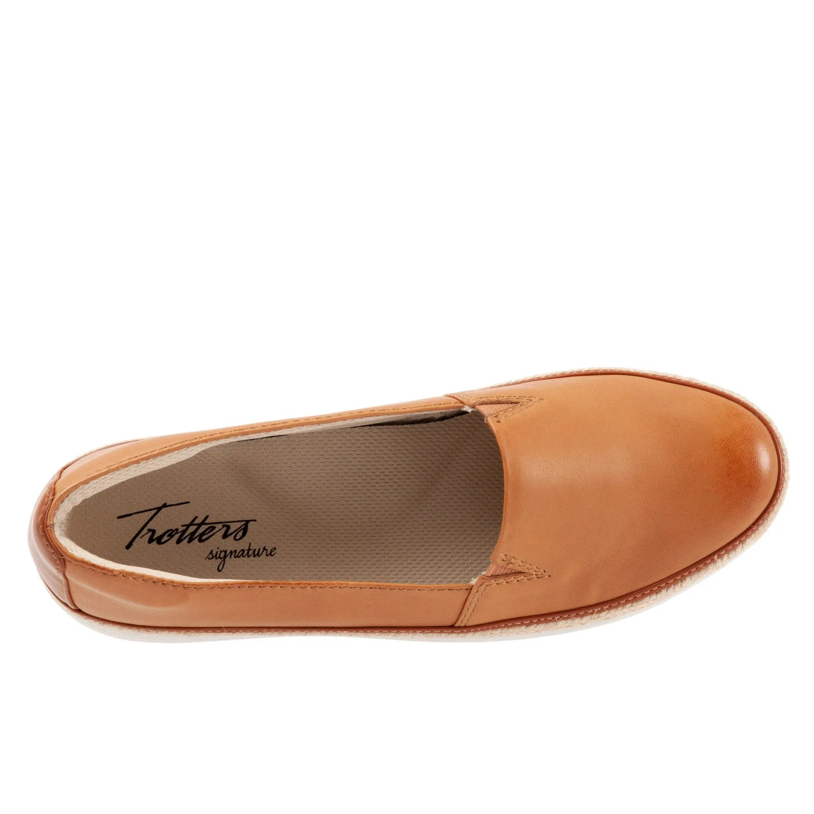 Trotters Destiny T2003-282 Womens Brown Wide Leather Loafer Flats Shoes