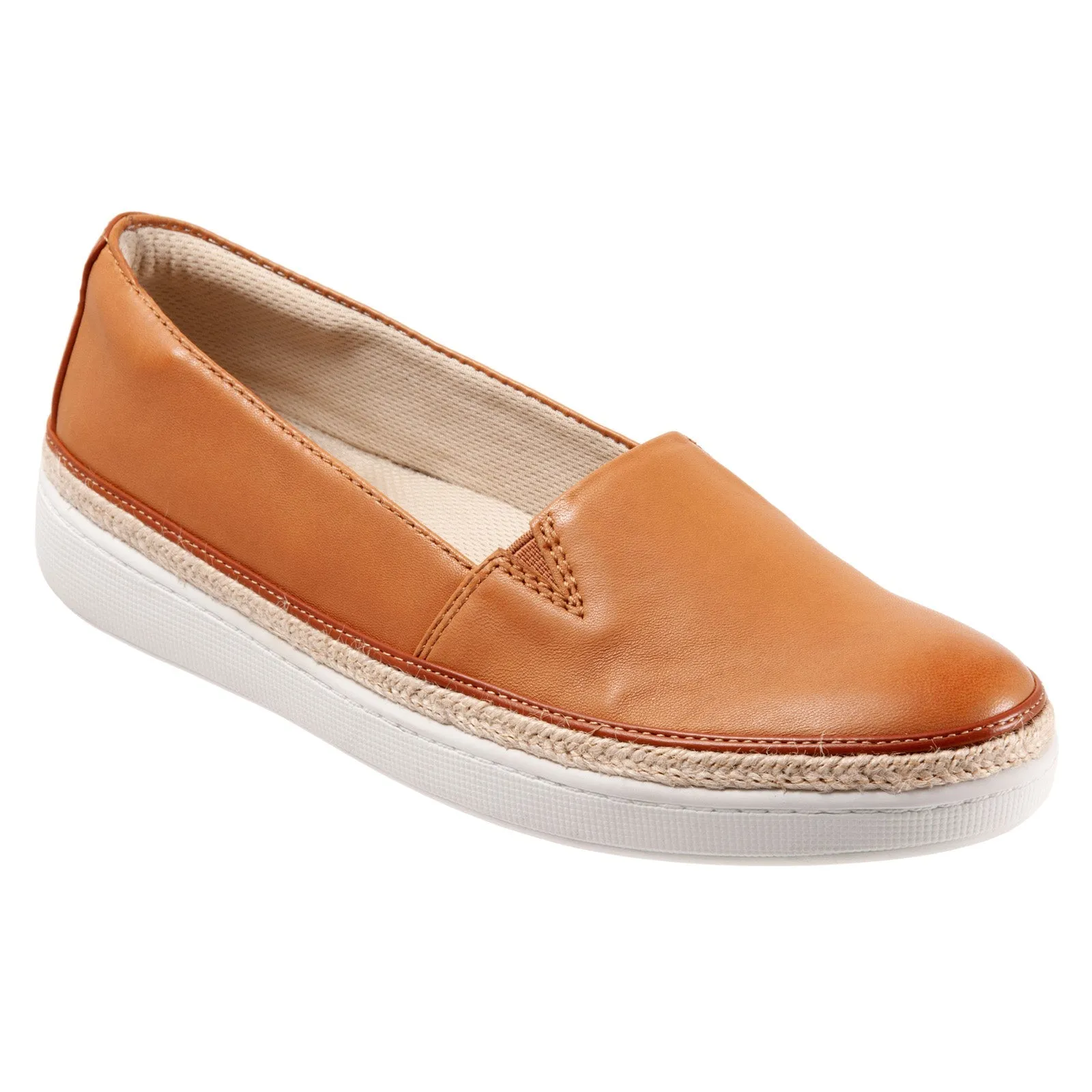 Trotters Destiny T2003-282 Womens Brown Wide Leather Loafer Flats Shoes
