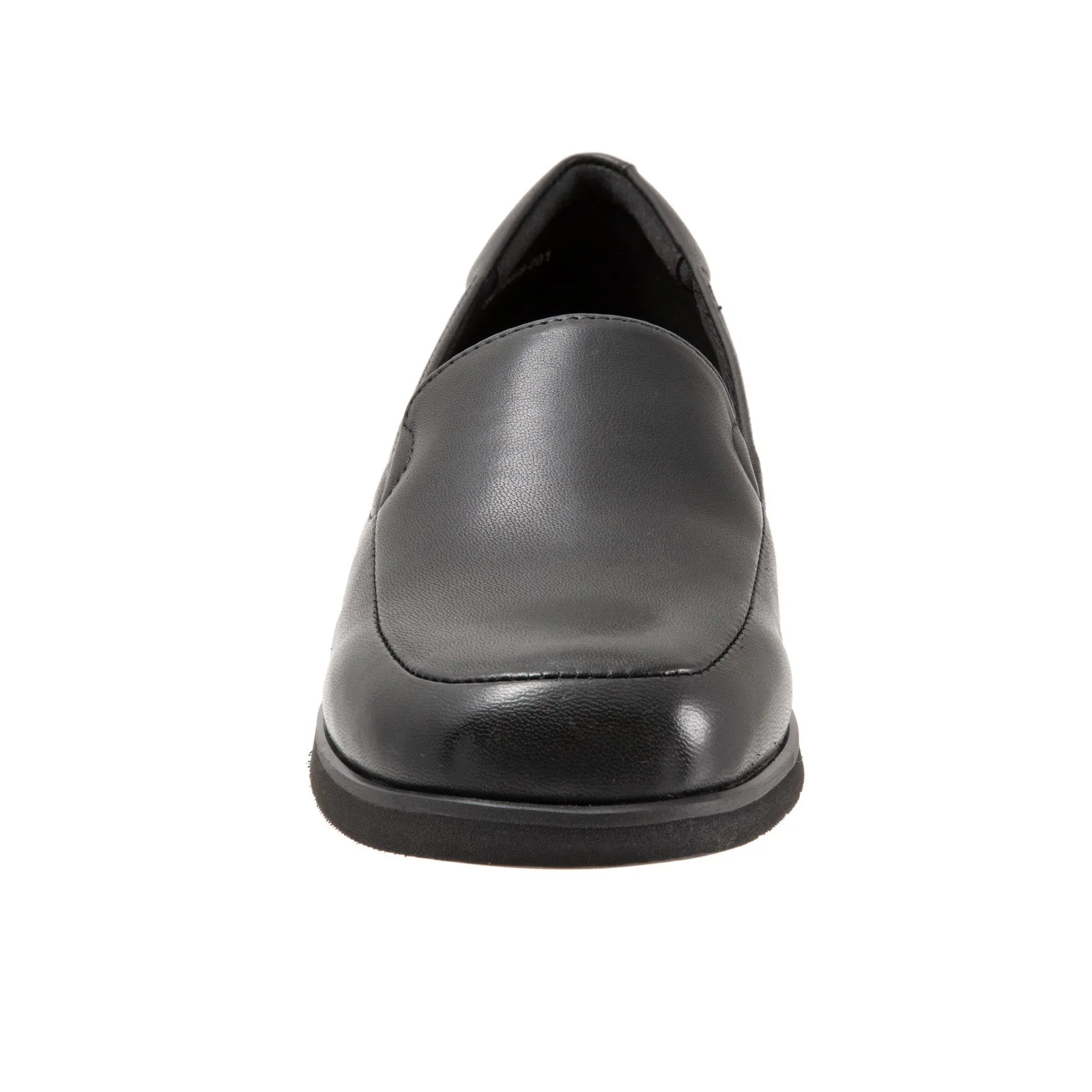 Trotters Jaiden T2058-001 Womens Black Wide Leather Loafer Flats Shoes