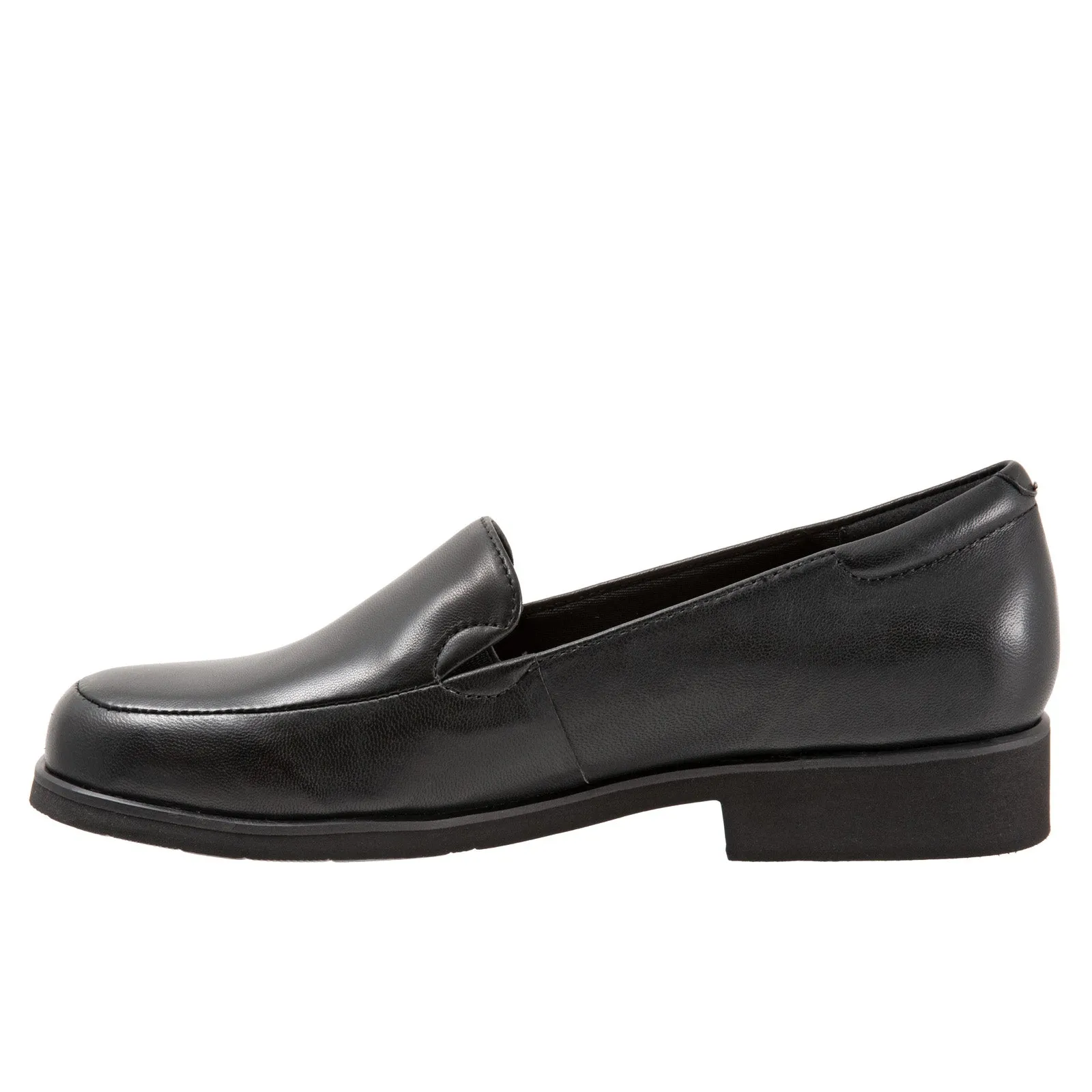 Trotters Jaiden T2058-001 Womens Black Wide Leather Loafer Flats Shoes
