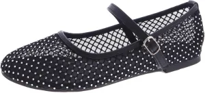 TruFox Women's Mesh Ballet Flats Buckle Strap Comfortable Ballerina Shoes Flats