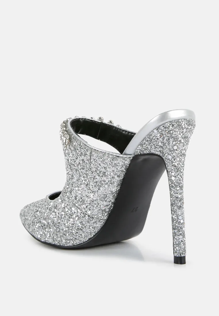 Twinklet Glitter Diamante Embellished Stilettos By Ruw