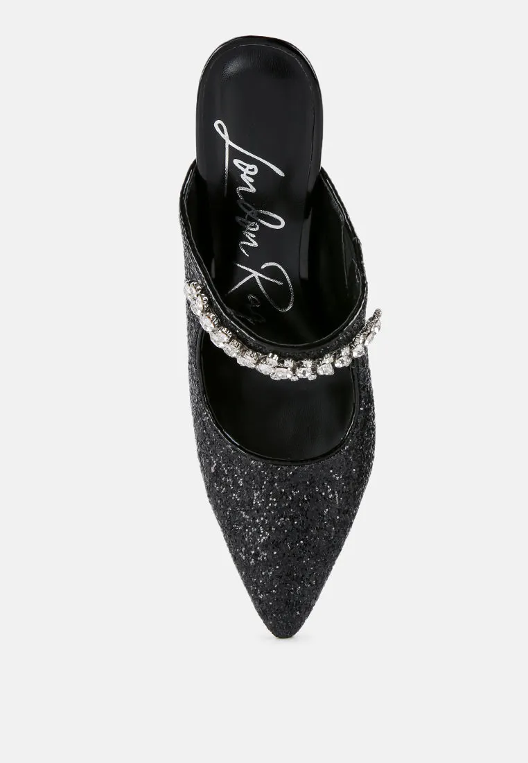 Twinklet Glitter Diamante Embellished Stilettos By Ruw