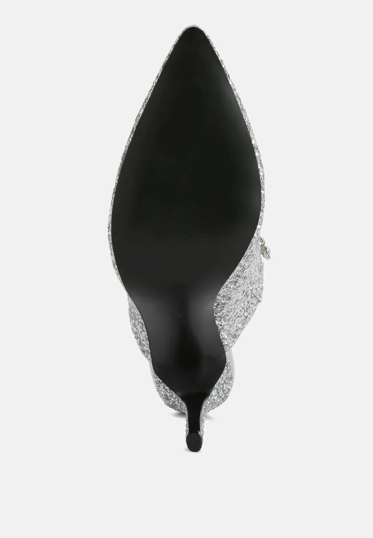 Twinklet Glitter Diamante Embellished Stilettos By Ruw