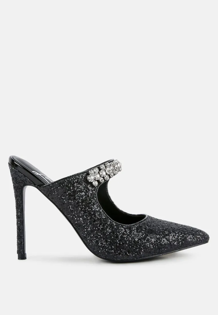 Twinklet Glitter Diamante Embellished Stilettos By Ruw