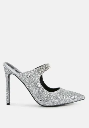 Twinklet Glitter Diamante Embellished Stilettos By Ruw