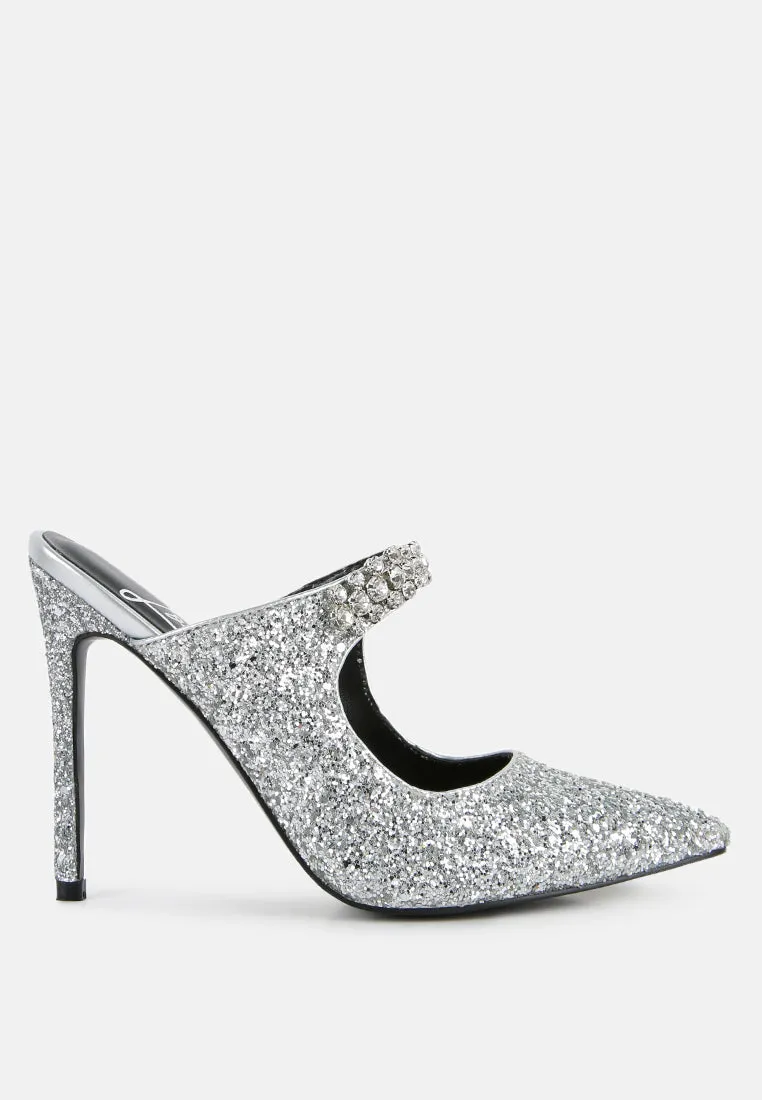 Twinklet Glitter Diamante Embellished Stilettos By Ruw
