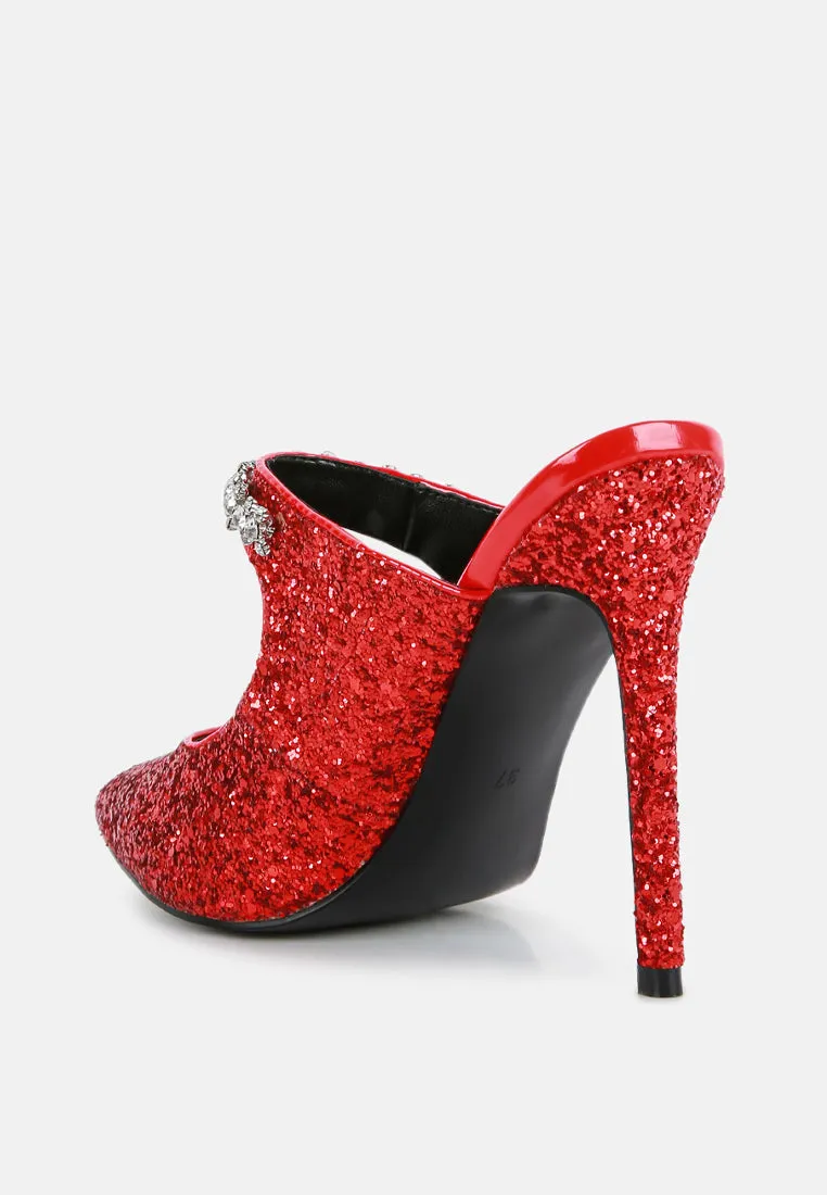 Twinklet Glitter Diamante Embellished Stilettos By Ruw