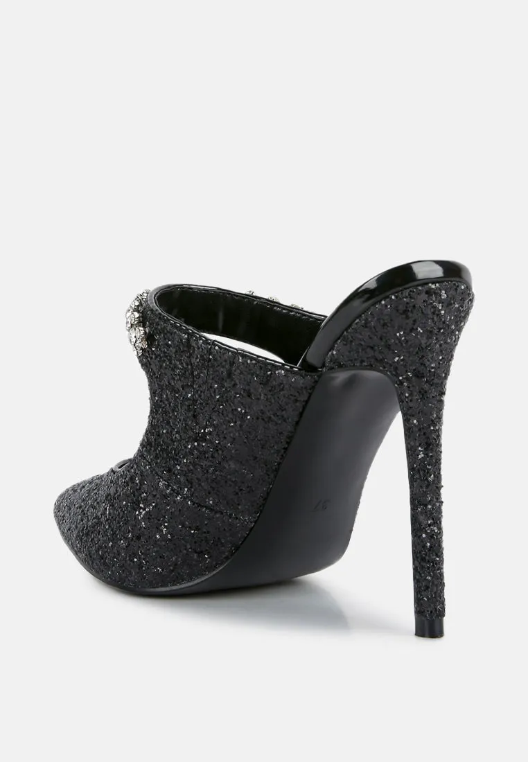 Twinklet Glitter Diamante Embellished Stilettos By Ruw