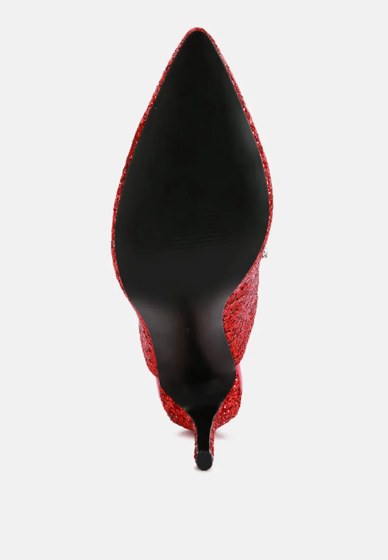 Twinklet Glitter Diamante Embellished Stilettos By Ruw