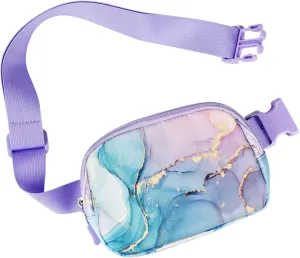 Ultra Lightweight Belt Bag Cute Crossbody Bags for Women Fashion Pattern Waist Packs Waterproof Running Workout Hiking Travel Fanny Pack,Gradient Marble