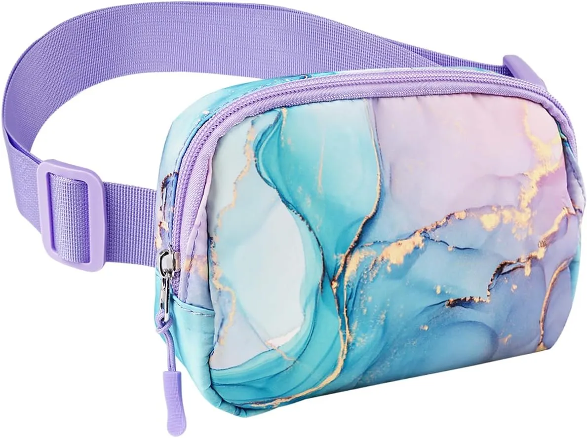 Ultra Lightweight Belt Bag Cute Crossbody Bags for Women Fashion Pattern Waist Packs Waterproof Running Workout Hiking Travel Fanny Pack,Gradient Marble