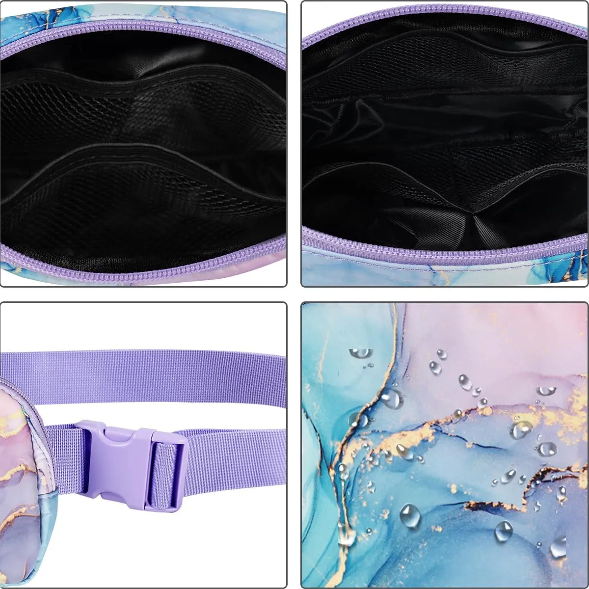 Ultra Lightweight Belt Bag Cute Crossbody Bags for Women Fashion Pattern Waist Packs Waterproof Running Workout Hiking Travel Fanny Pack,Gradient Marble