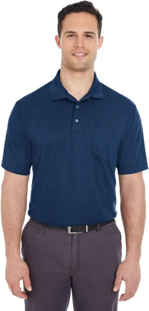 UltraClub Adult Cool & Dry Mesh Piqué Polo with Pocket 2XL NAVY
