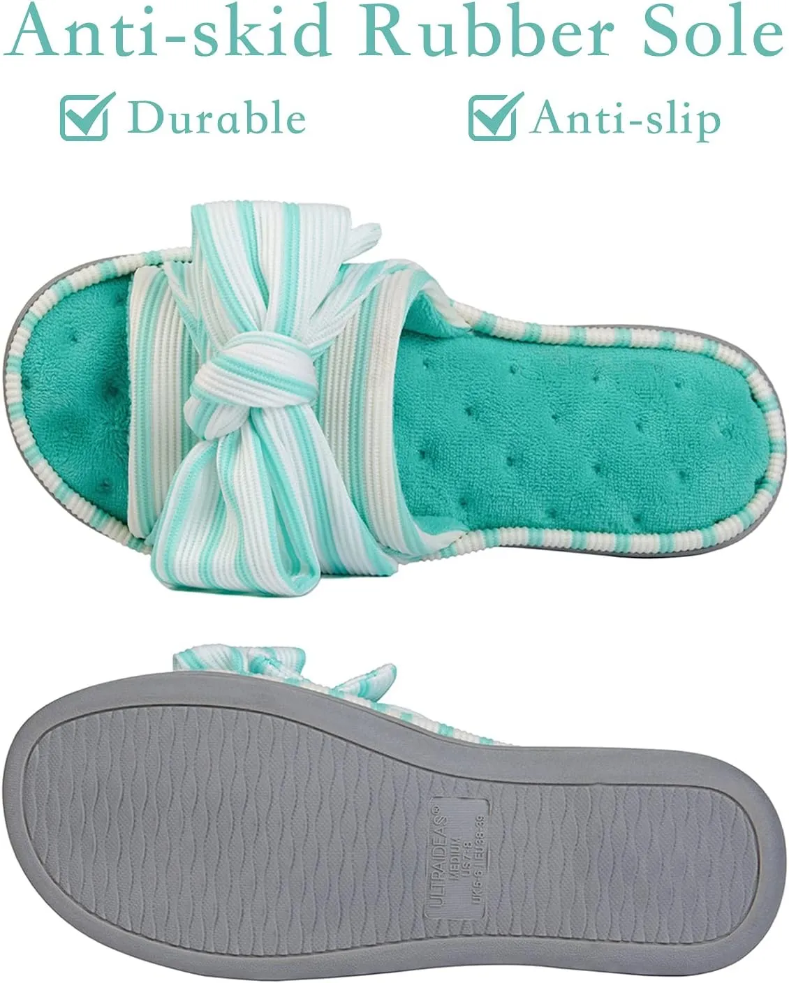 ULTRAIDEAS Women's Eurytides Slide Slippers Memory Foam House Shoes
