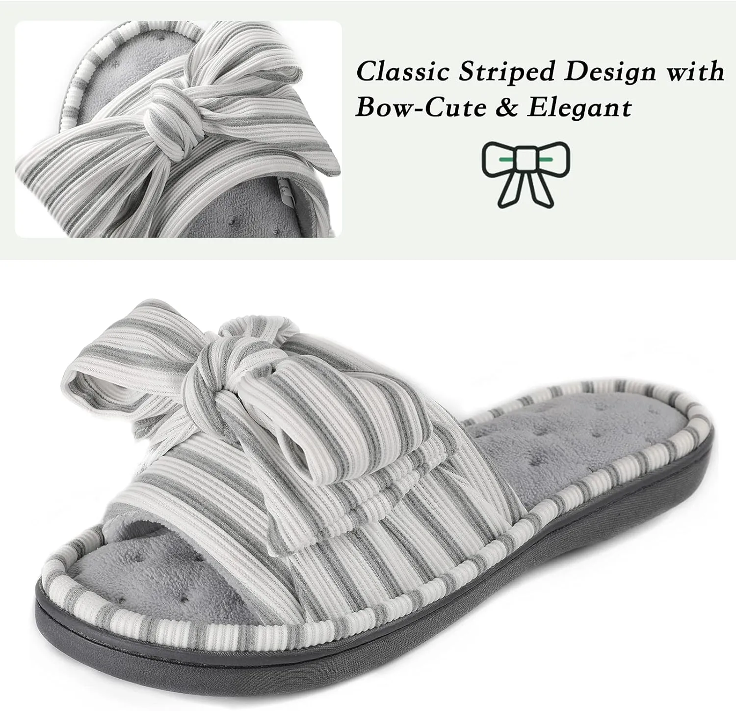 ULTRAIDEAS Women's Eurytides Slide Slippers Memory Foam House Shoes