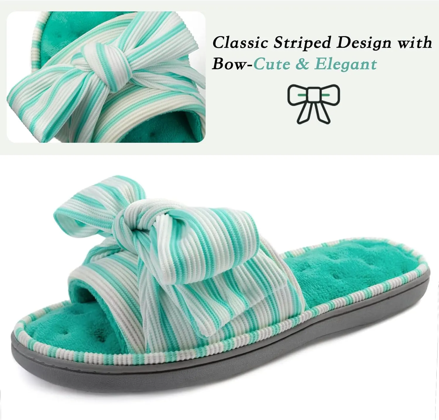 ULTRAIDEAS Women's Eurytides Slide Slippers Memory Foam House Shoes
