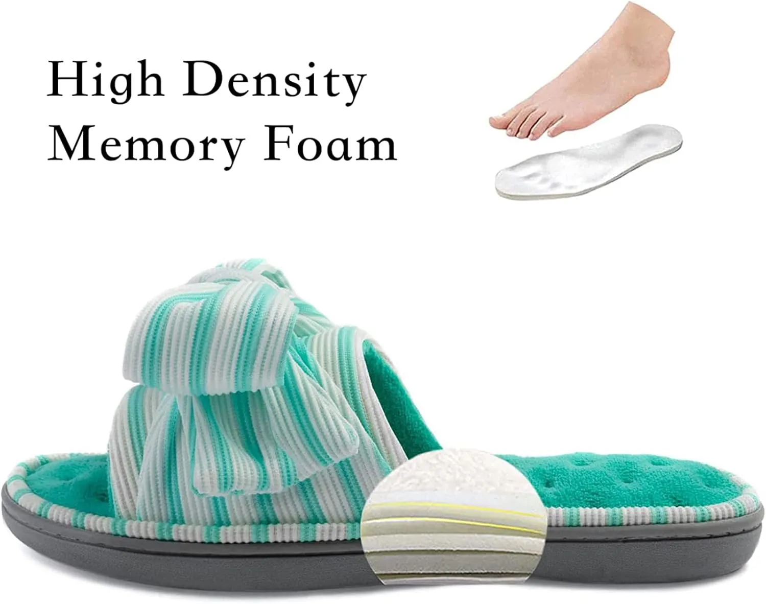 ULTRAIDEAS Women's Eurytides Slide Slippers Memory Foam House Shoes