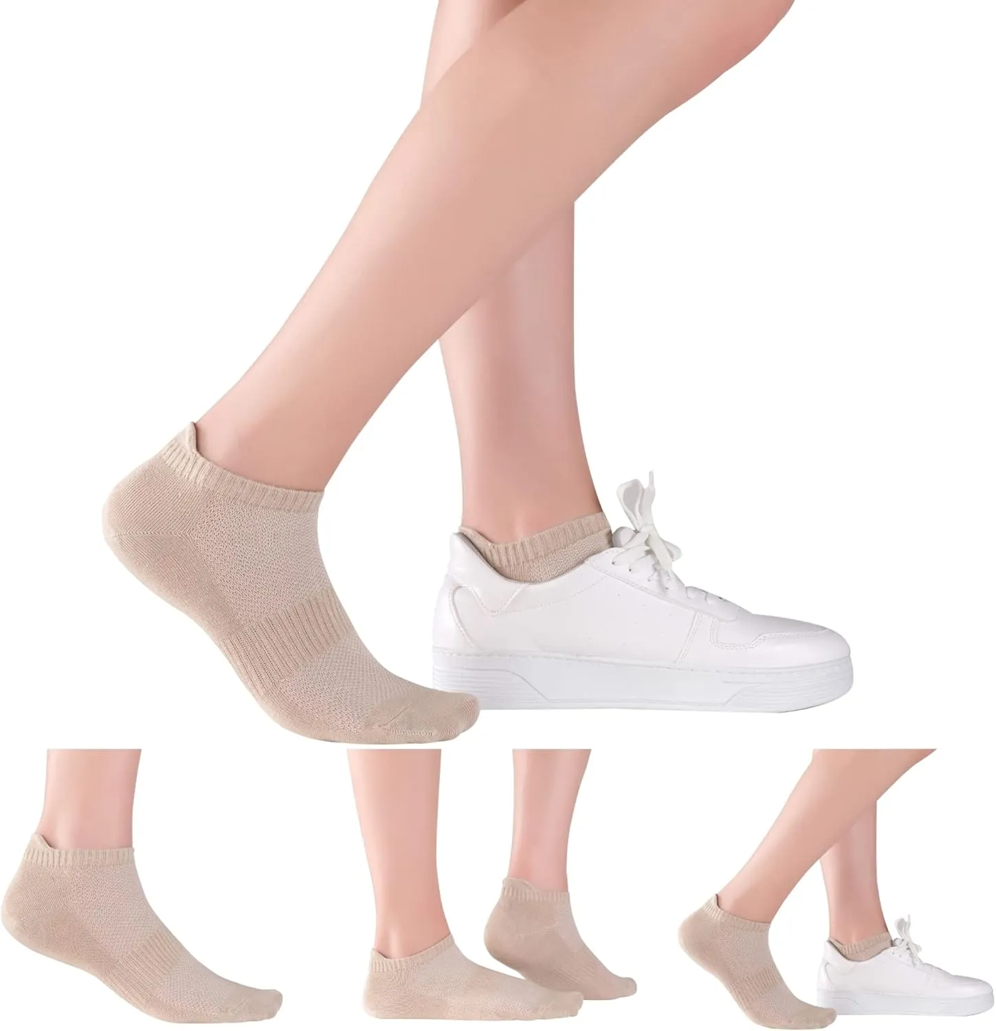 Unisex Thin Rayon Ankle Socks, Breathable Low Cut Athletic Running Sports Socks for Women and Men 4-8-12 Pairs