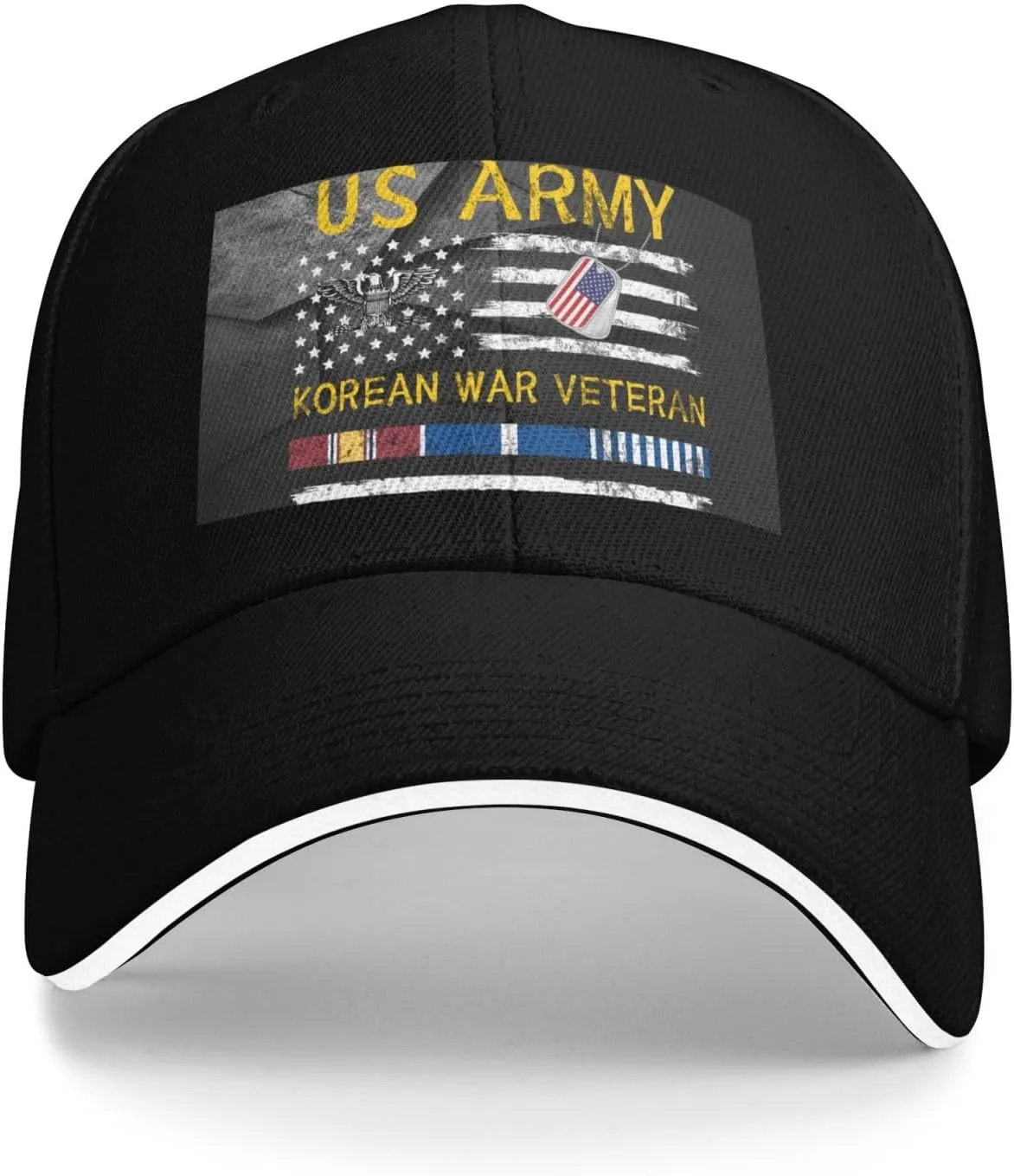 US Army Colonel Korean War Veteran Airflow Sandwich Baseball Cap - Adjustable for Men and Women Comfortable Dad Hat Black50
