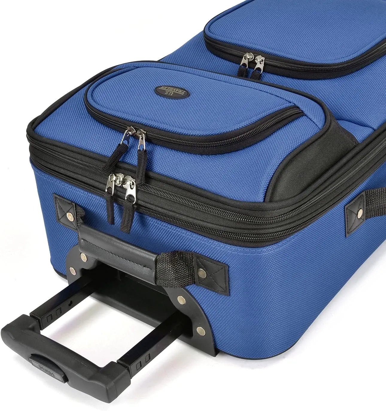 U.S. Traveler Lightweight Rolling 20" Carry On Luggage Softside Suitcase, Blue, 2 Wheel-1 Piece