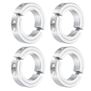 uxcell 4Pcs Double Split Clamp-On Shaft Collar for 1-1/2" Shaft, Two-Piece Clamping Collar 2-3/8" OD, 9/16" Thickness, Aluminum Alloy Set Screw Split Collar Clamp
