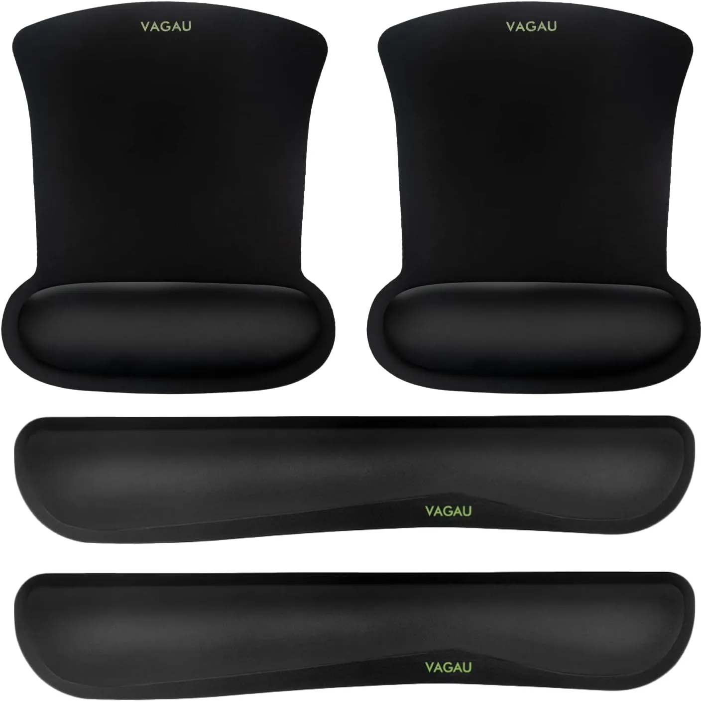 VAGAU Premium Keyboard Wrist Rest and Mouse Pad Wrist Support, Ergonomic Memory Foam Set for Office, Laptop, Mac, Computer and Gaming, Comfortable Typing &Wrist Pain Relief (2 Pack)
