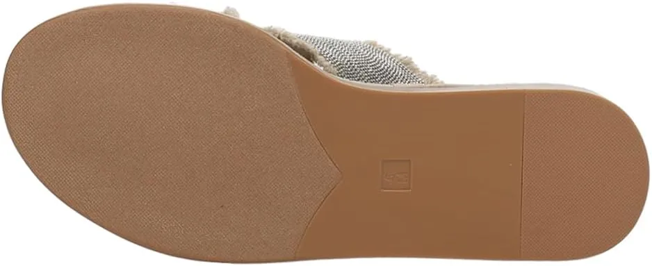 VANELi Womens Bogie Chain Slide Casual Sandals Casual Low Heel 1-2" - Beige