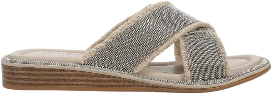 VANELi Womens Bogie Chain Slide Casual Sandals Casual Low Heel 1-2" - Beige