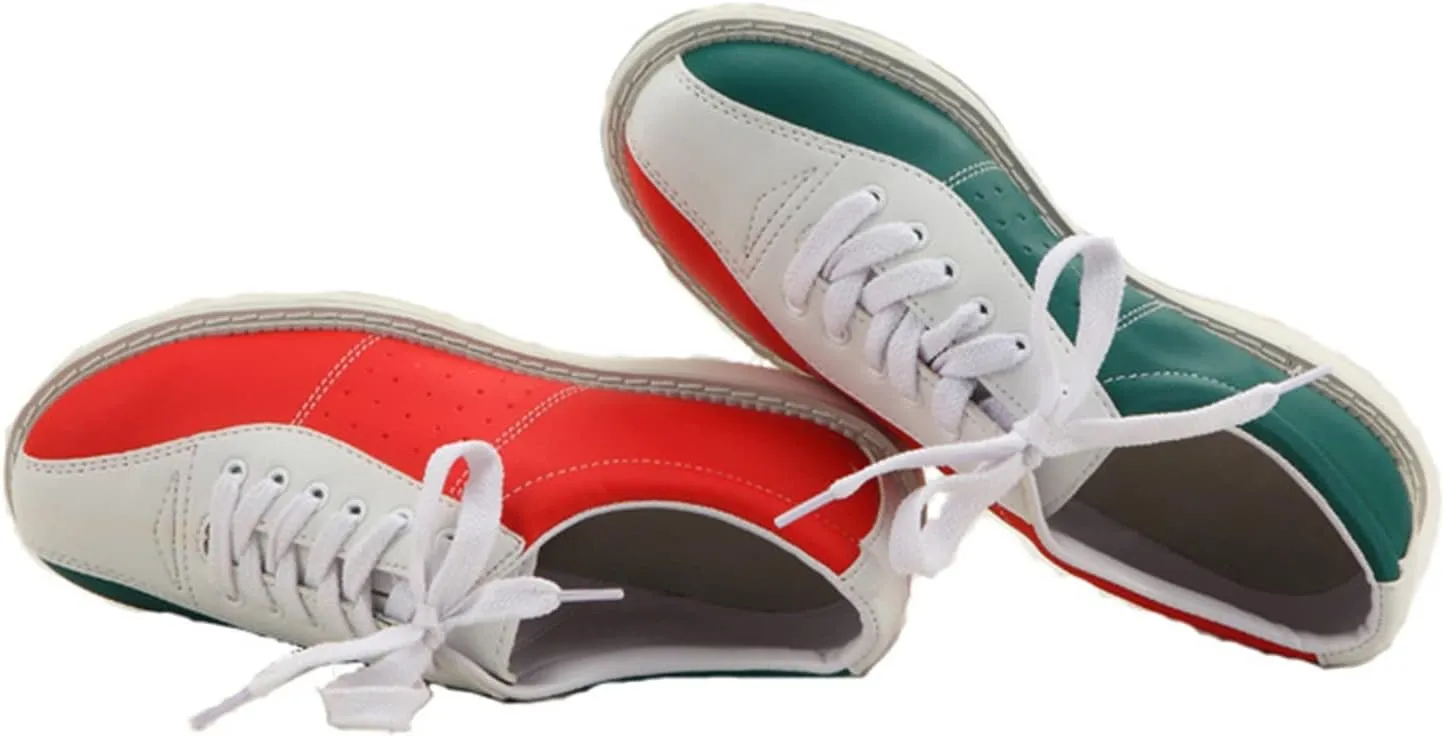 VEACAM Womens Bowl Sports Shoes Lightweight Comfortable Leather Walking Trainers Casual Lace Up Bowling Sneakers