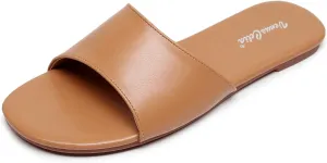 VenusCelia Women's Plain Wide Flat Sandal