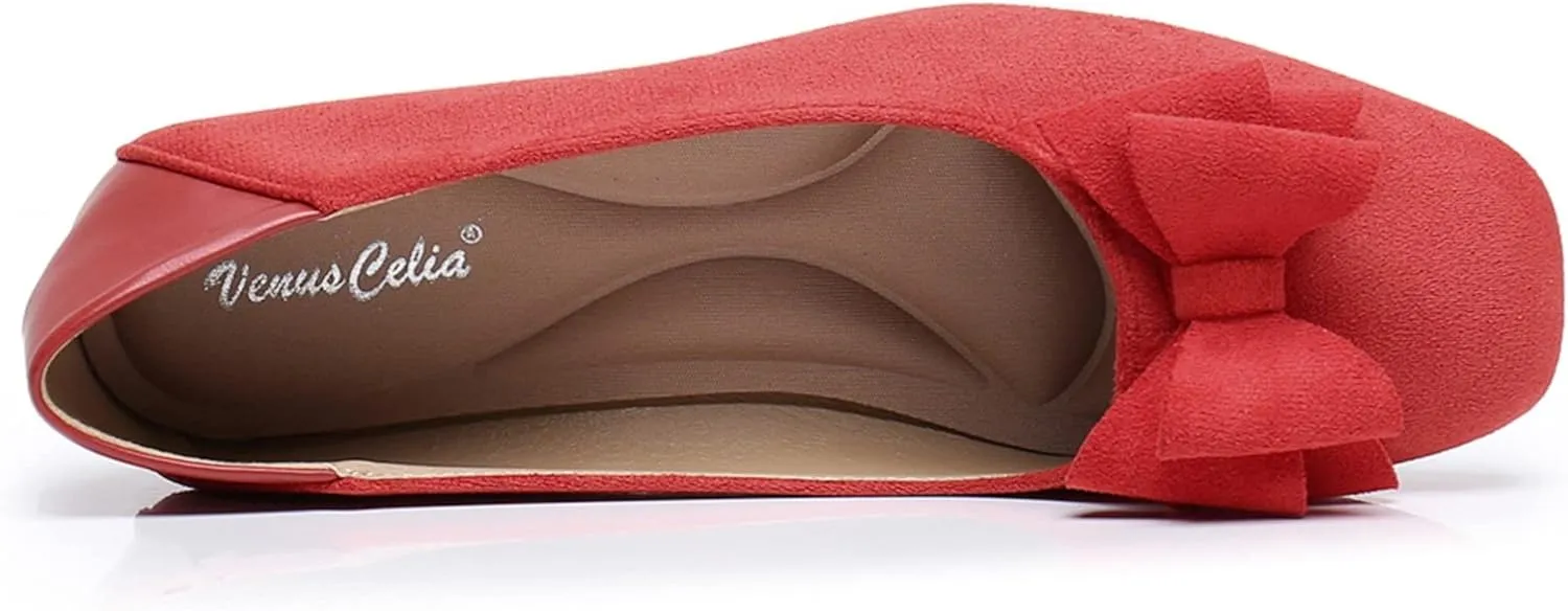 VenusCelia Women's Tile-Toe Flat Shoe