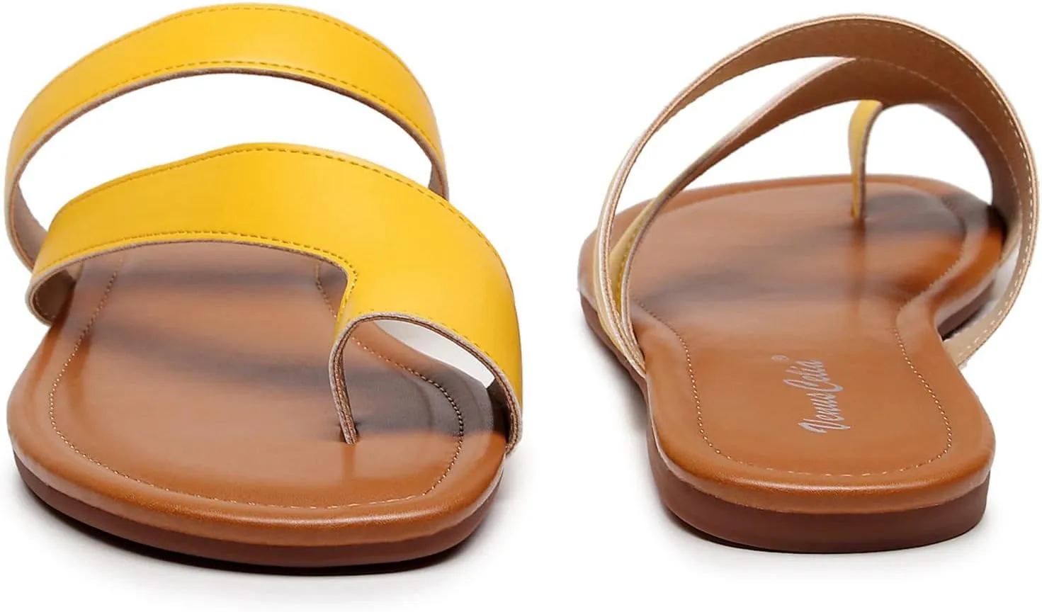 VenusCelia Women's Toe-Ring Wide Slide Sandal