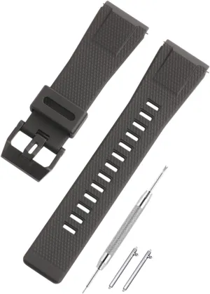 Watch Band Compatible with Caiso 24mm Band, Soft Resin Rubber Quick Release Replacement Watch Strap for Caiso G-Shock GA-2000 PRW-6600 PRG-600/650, Black
