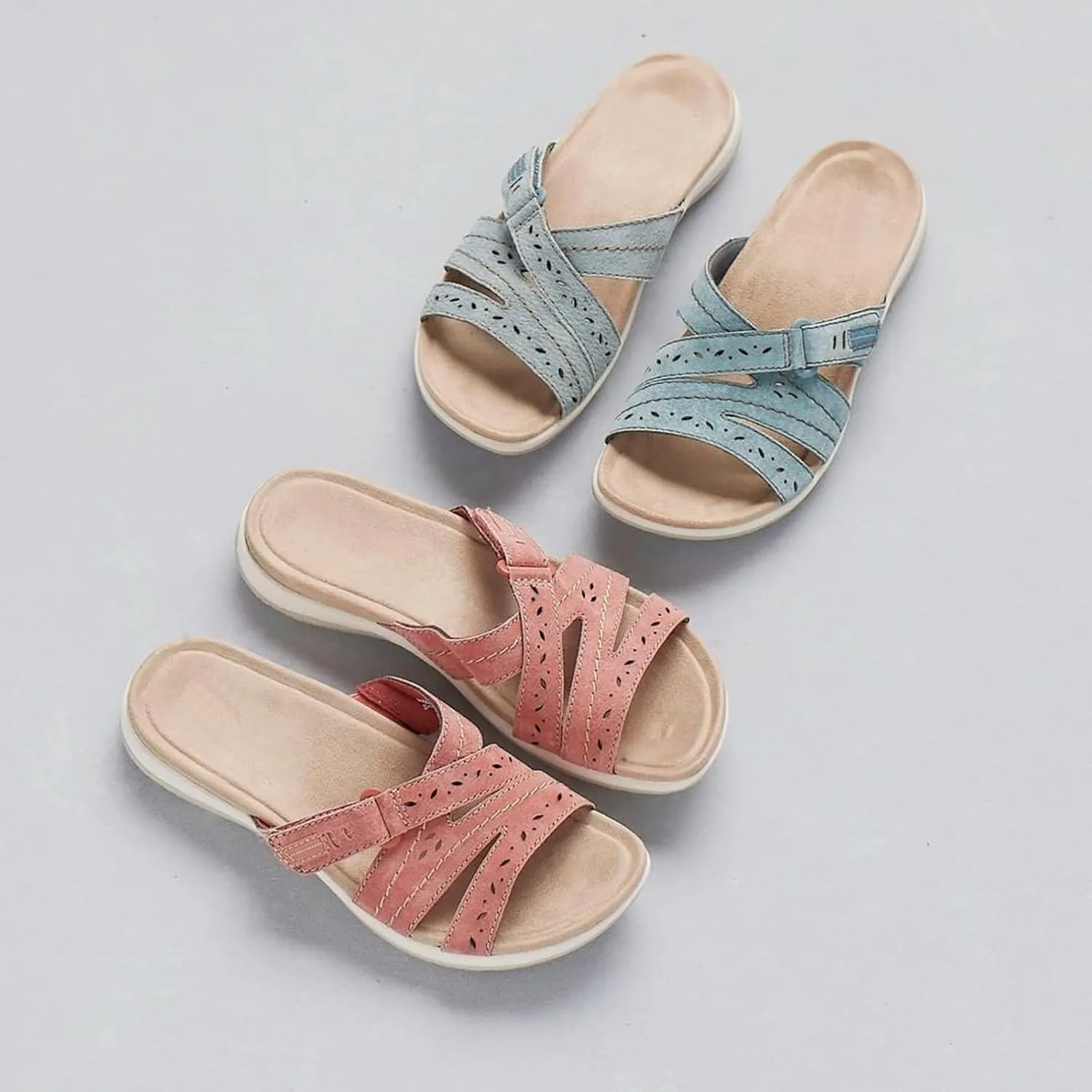 Wedge Sandals for Women Arch Support Orthopedic Sandals Comfortable Slides Slippers Lightweight Walking Beach Shoes