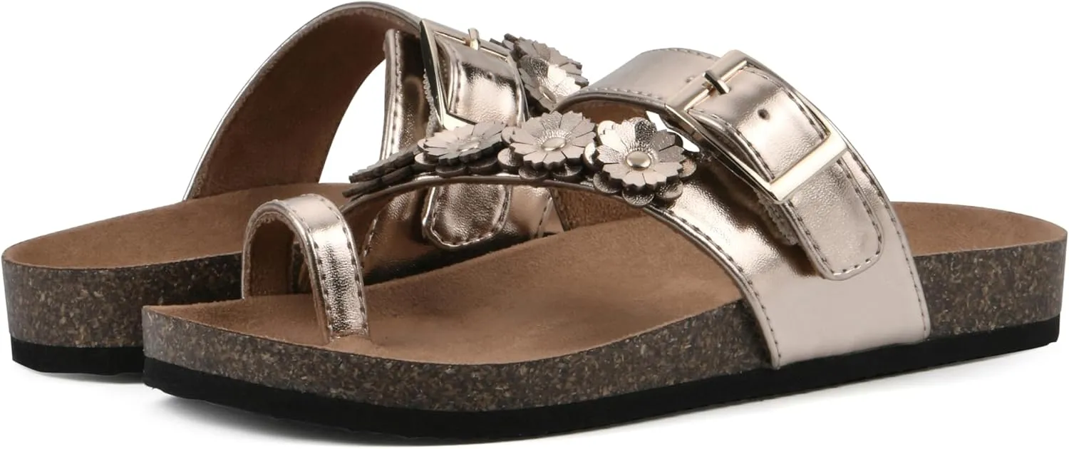 WHITE MOUNTAIN Kids Graffito Signature Comfort-Molded Floral Footbed Sandal