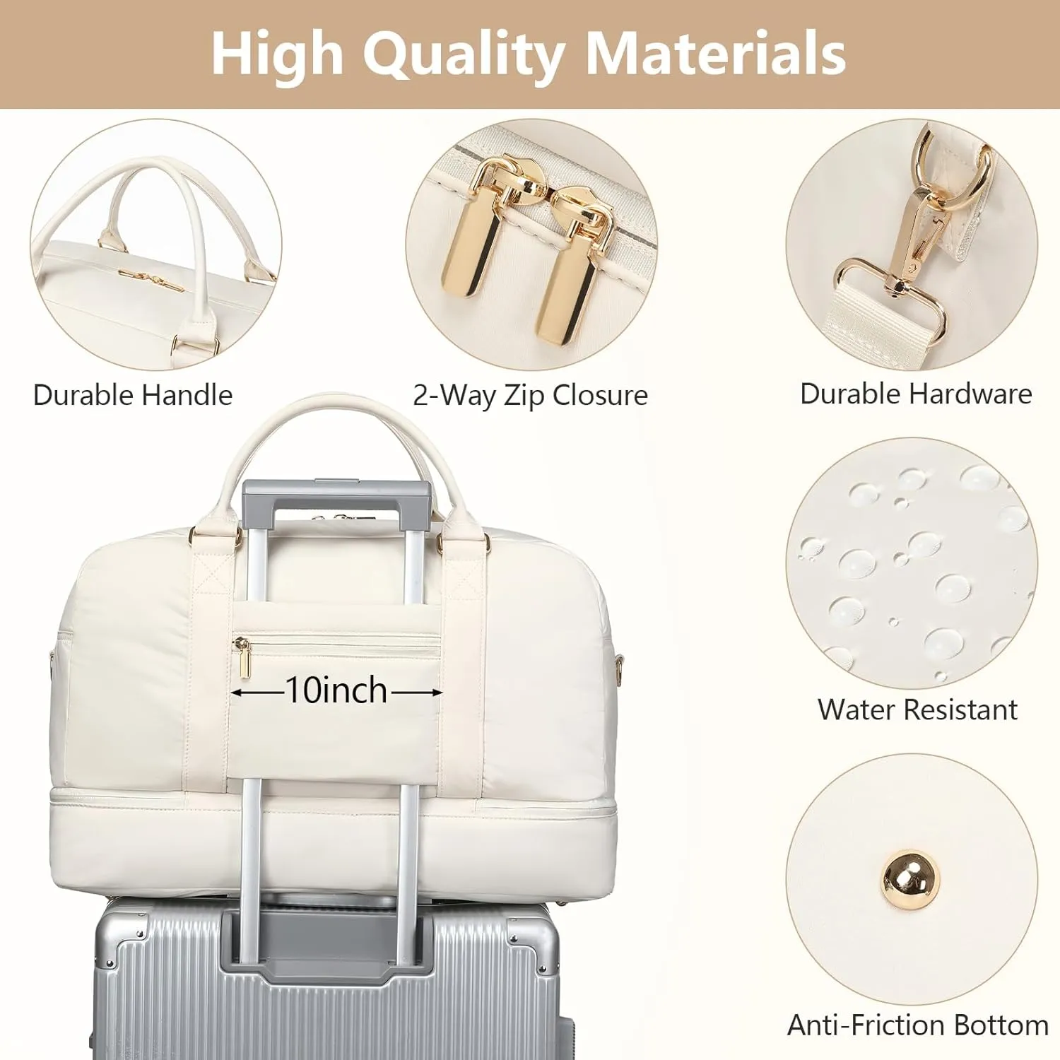 Wogarl Weekender Bag for Women Men Large Overnight Bag Travel Duffel Bag with Shoe Compartment Toiletry Satchel Bag Carry On Bag Fit 21" Laptop