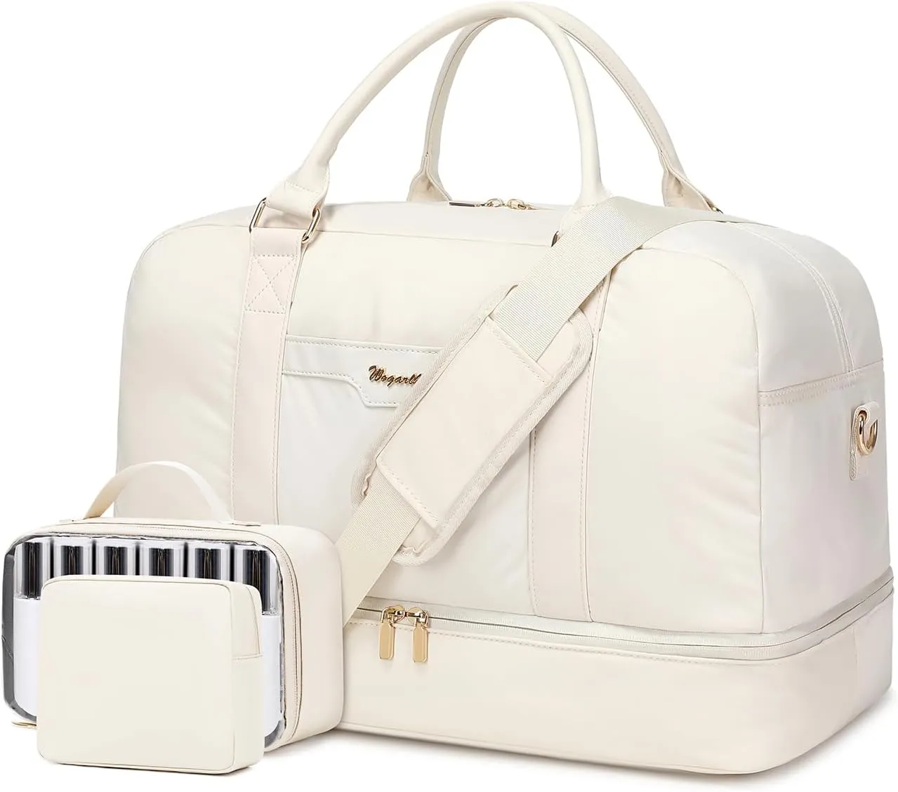 Wogarl Weekender Bag for Women Men Large Overnight Bag Travel Duffel Bag with Shoe Compartment Toiletry Satchel Bag Carry On Bag Fit 21" Laptop