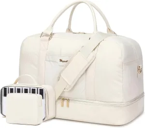 Wogarl Weekender Bag for Women Men Large Overnight Bag Travel Duffel Bag with Shoe Compartment Toiletry Satchel Bag Carry On Bag Fit 21" Laptop