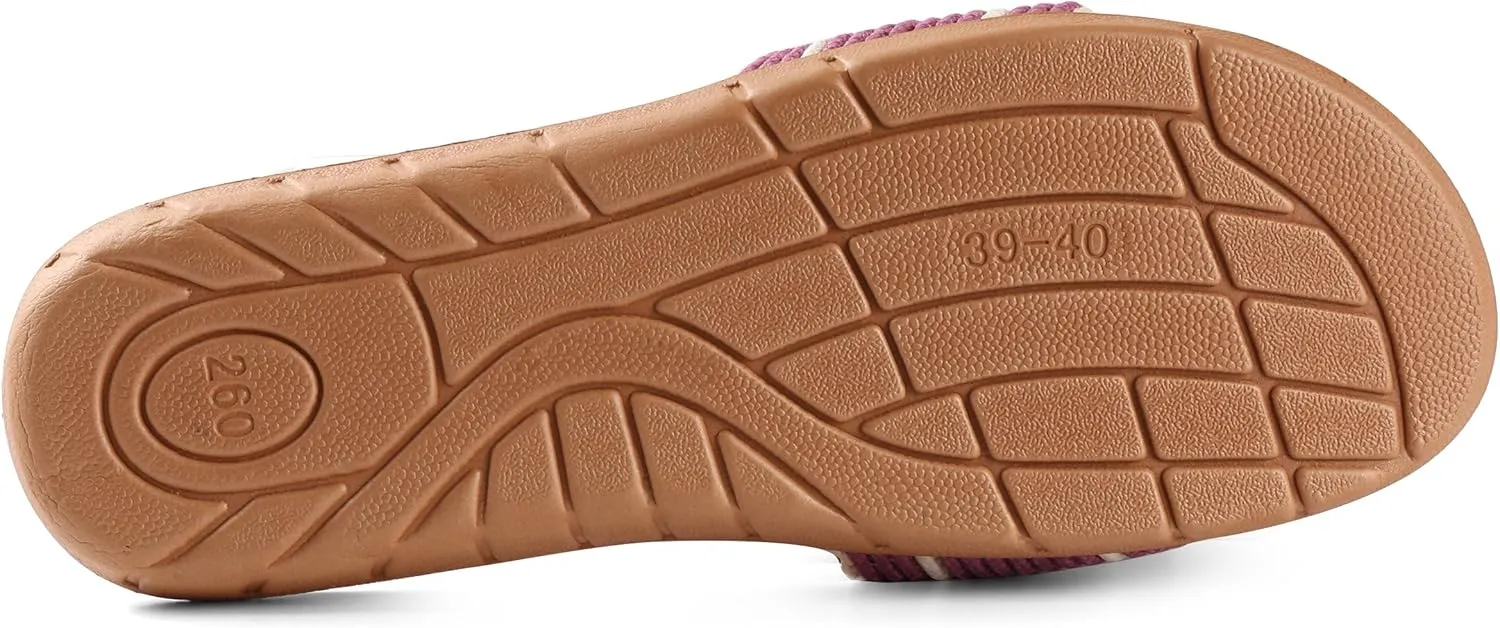 Woman's Timeless Flax Straw Slide Sandals