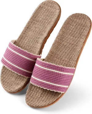 Woman's Timeless Flax Straw Slide Sandals