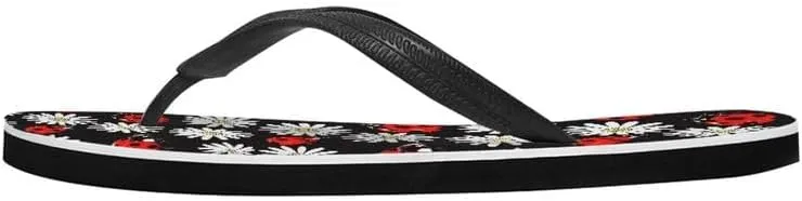 Women Camouflage Flip Flop Sandal, Sunflower Tulip Summer Lightweight Slippers Print Hawaii Holiday Thong Sandals