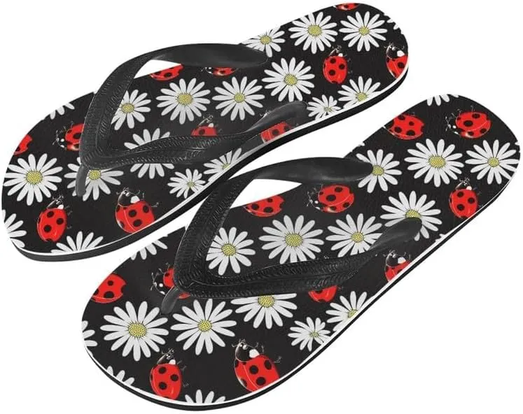 Women Camouflage Flip Flop Sandal, Sunflower Tulip Summer Lightweight Slippers Print Hawaii Holiday Thong Sandals