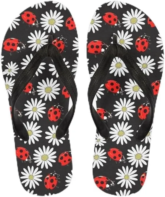 Women Camouflage Flip Flop Sandal, Sunflower Tulip Summer Lightweight Slippers Print Hawaii Holiday Thong Sandals