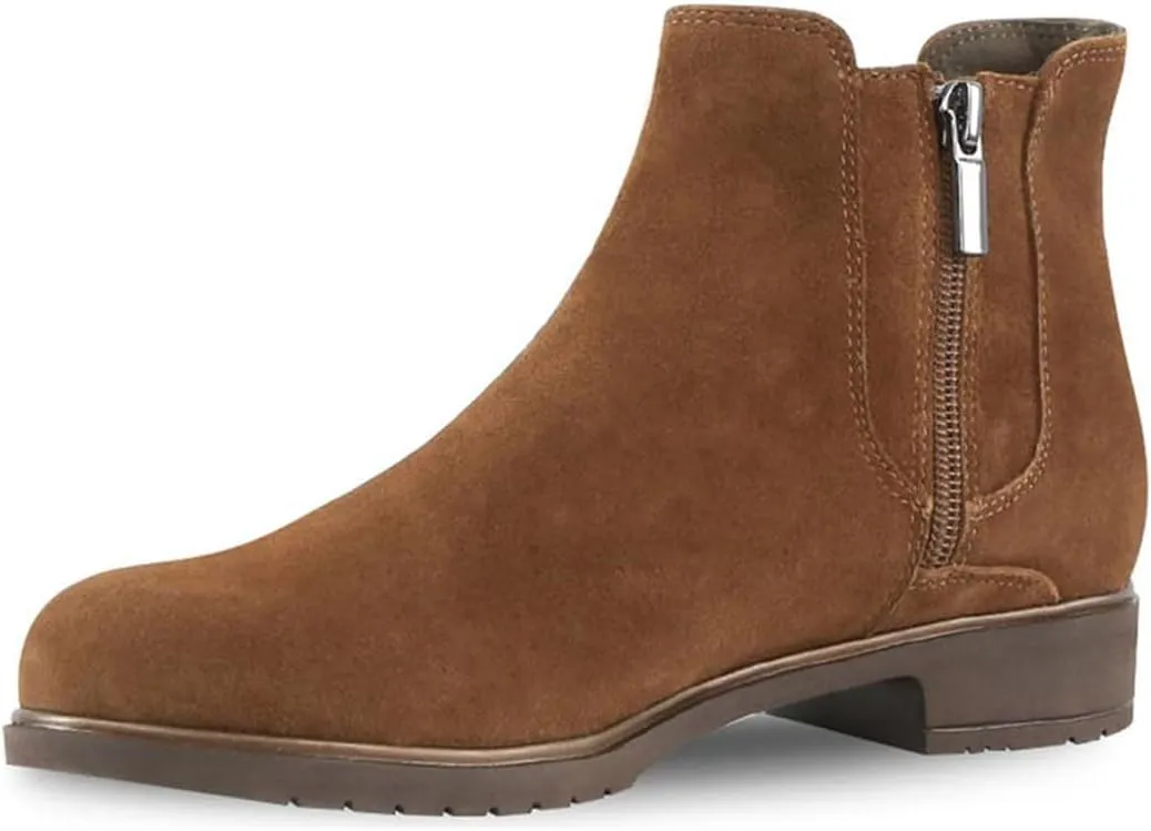 Women Classic Round Toe Flat Heel Chelsea Ankle Boots Elastic Side Zipper Comfortable Daily Wear Booties Size 4-16 US