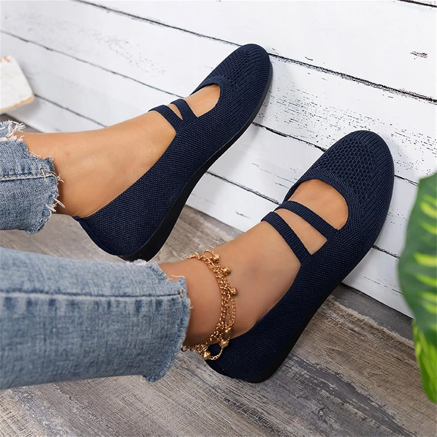 Women Flat Shoes Lightweight Ballet Flats Dressy Casual Work Shoes Round Toe Slip on Loafers Comfortable Flat Shoes