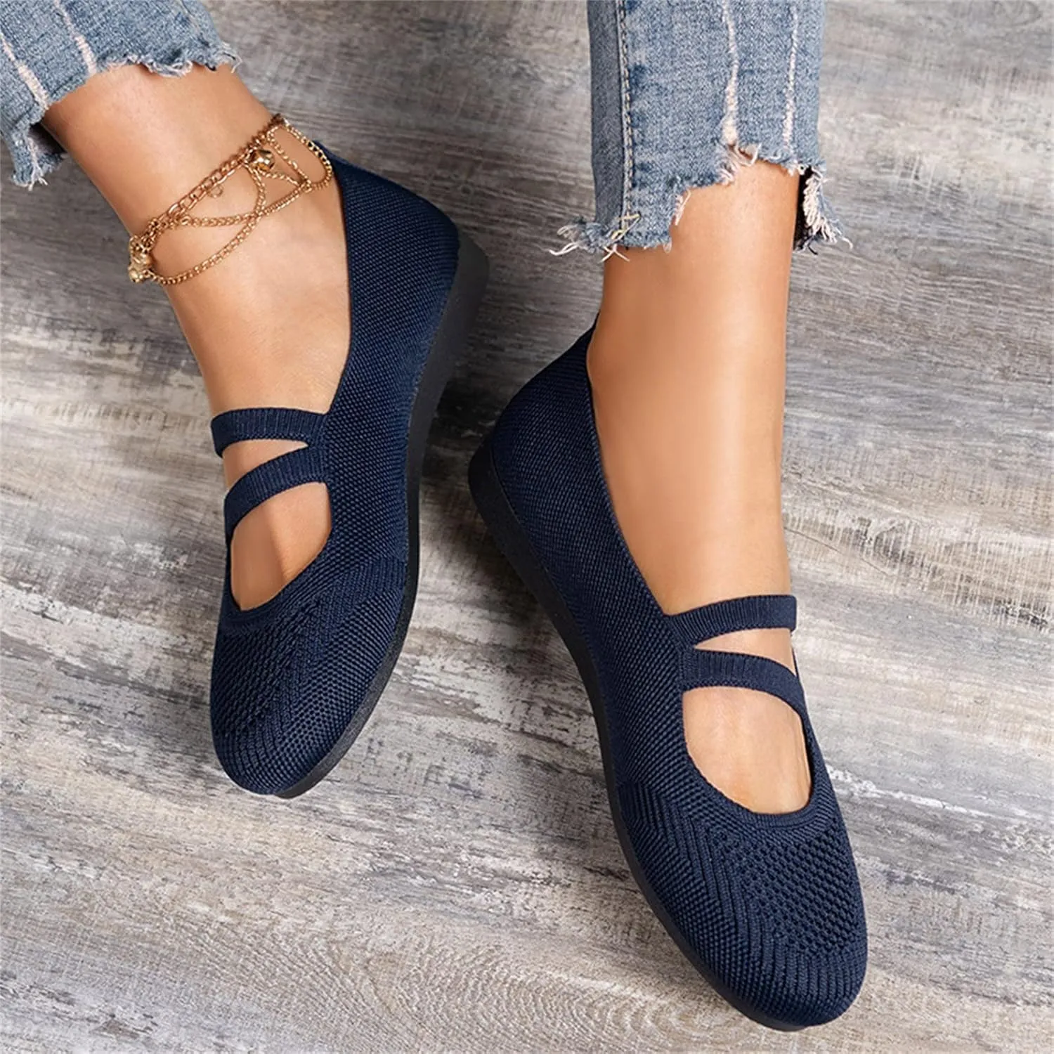 Women Flat Shoes Lightweight Ballet Flats Dressy Casual Work Shoes Round Toe Slip on Loafers Comfortable Flat Shoes