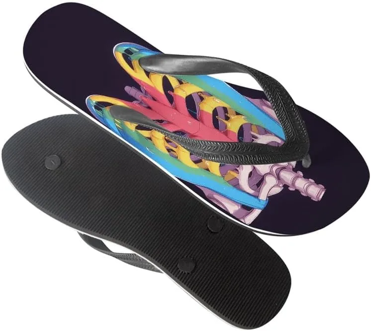 Women Geometry Flip Flop Sandal, Butterfly Sunflower Lightweight Thong Sandals Comfort Summer Beach Slippers