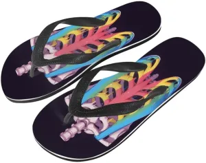 Women Geometry Flip Flop Sandal, Butterfly Sunflower Lightweight Thong Sandals Comfort Summer Beach Slippers