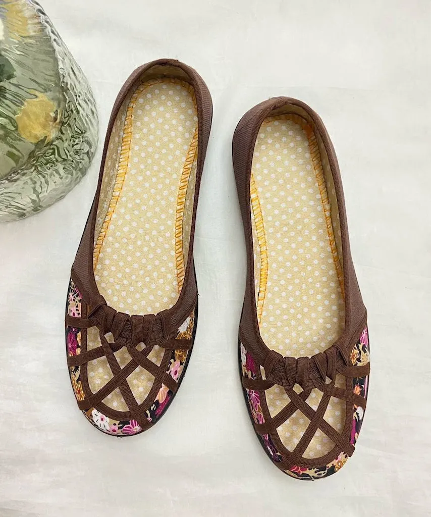 Women Green Comfortable Splicing Flat Shoes Hollow Out